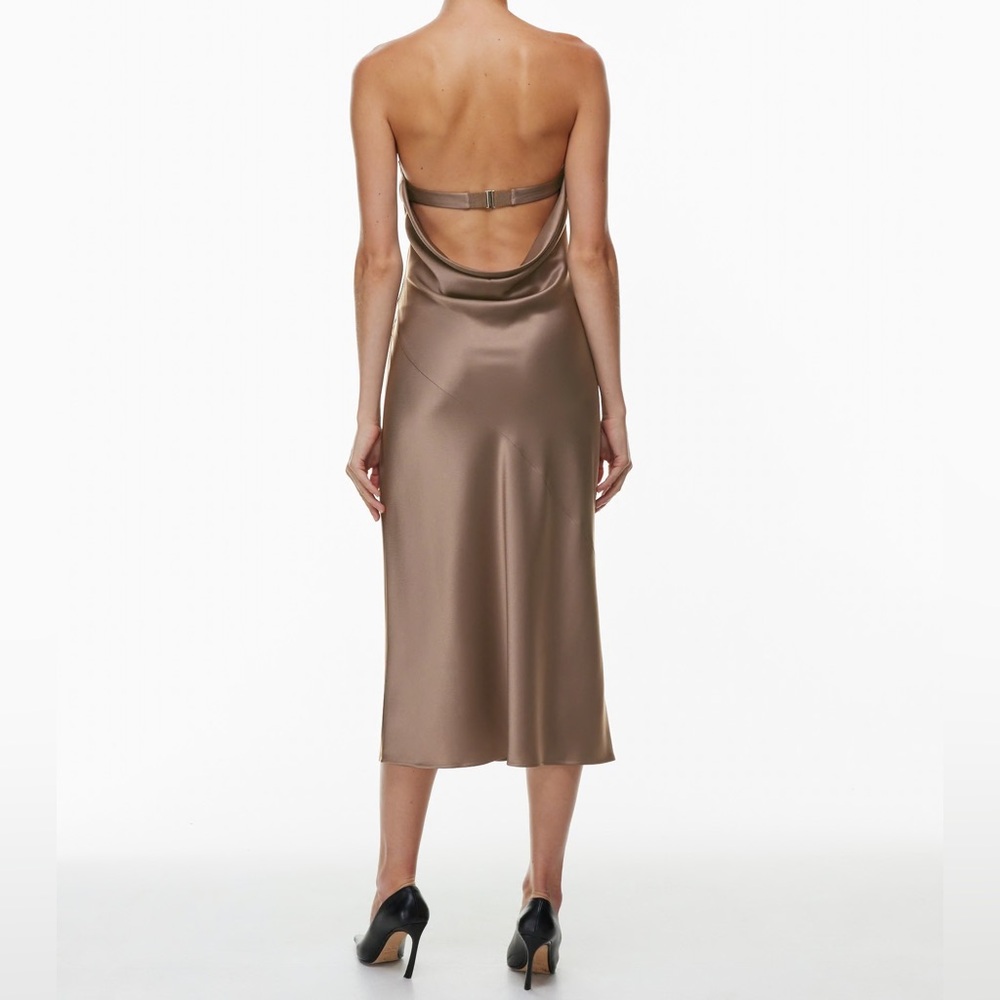 Babaton Strapless Brown Midi Dress - Picture 2 of 16
